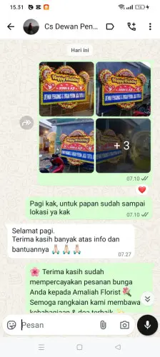Testimonial Papan Bunga Pernikahan parungkokosan